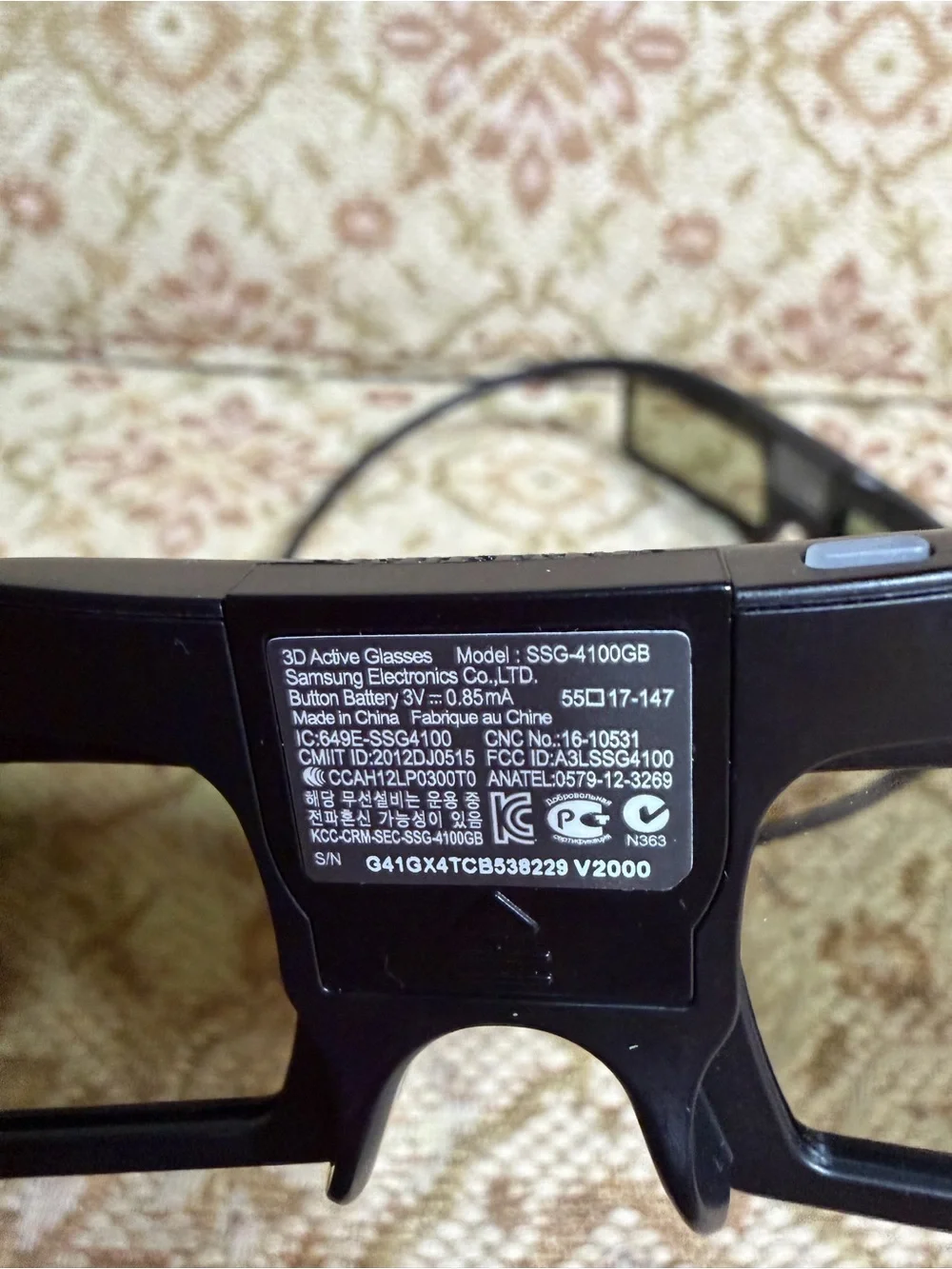 Samsung SSG-4100GB 3D Active Glasses Lot of 2 Battery Operated Bluetooth